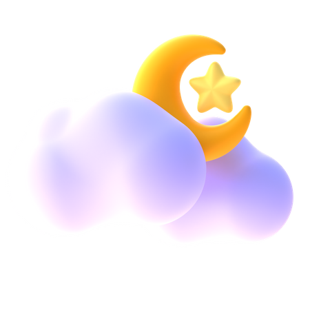 Bewölkte Nacht  3D Icon