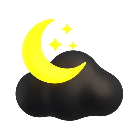 Bewölkte Nacht  3D Icon