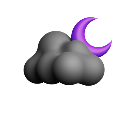 Bewölkte Nacht  3D Icon
