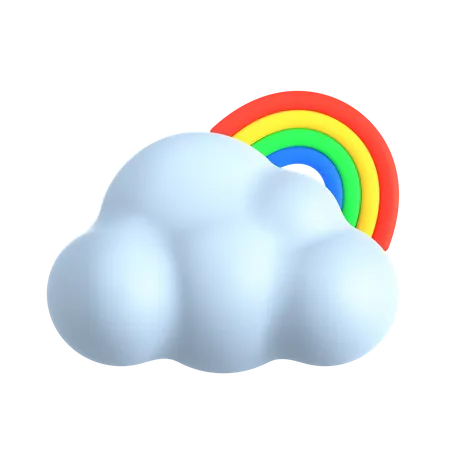 Bewölkter Regenbogen  3D Icon