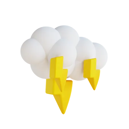 Bewölktes Wetter und Blitze  3D Illustration