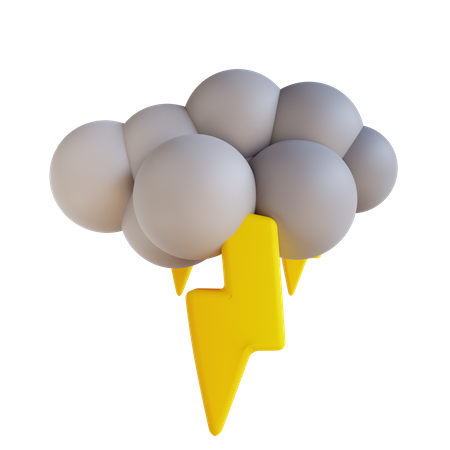 Bewölktes Wetter und Blitze  3D Illustration