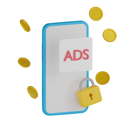 Bezahlte mobile Werbung  3D Icon