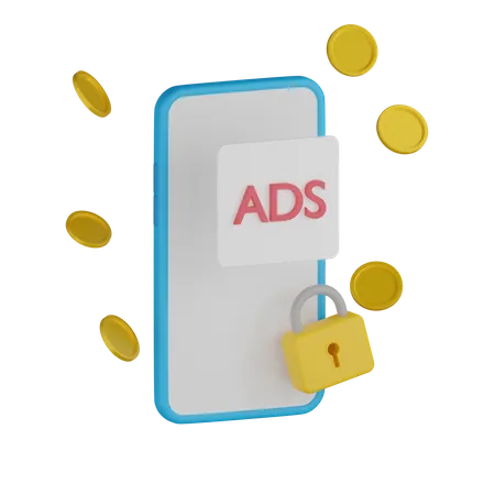 Bezahlte mobile Werbung  3D Icon