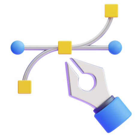 Bezier tool  3D Icon