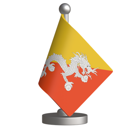 Bhutan Desk Flag  3D Icon