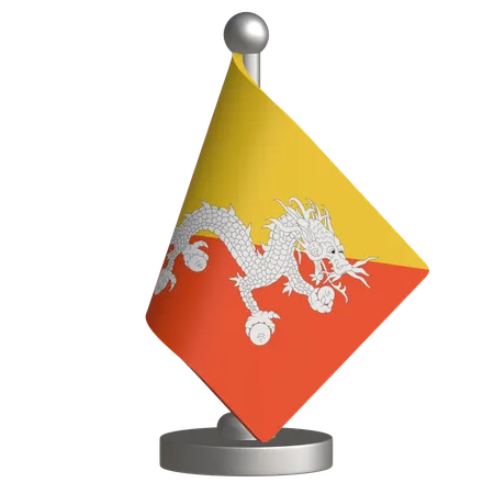 Bhutan Desk Flag  3D Icon