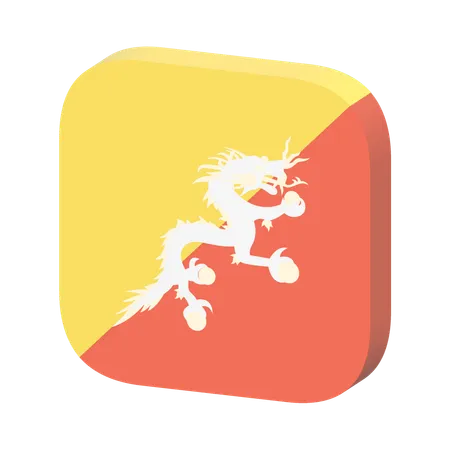 Bhutan Flag  3D Icon