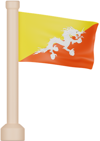 Bhutan Flag  3D Icon