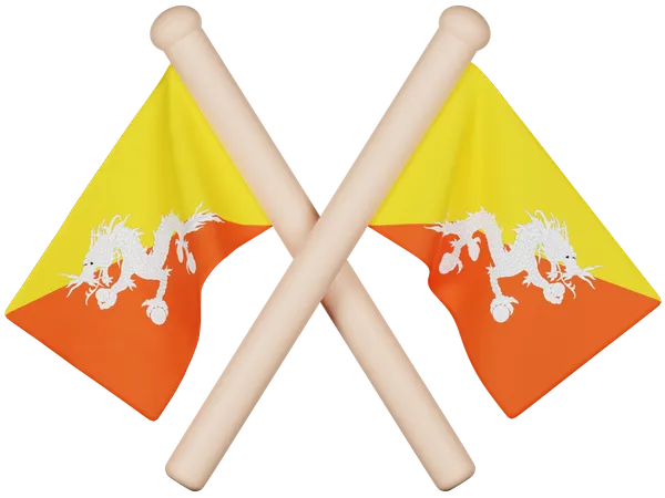 Bhutan Flag  3D Icon