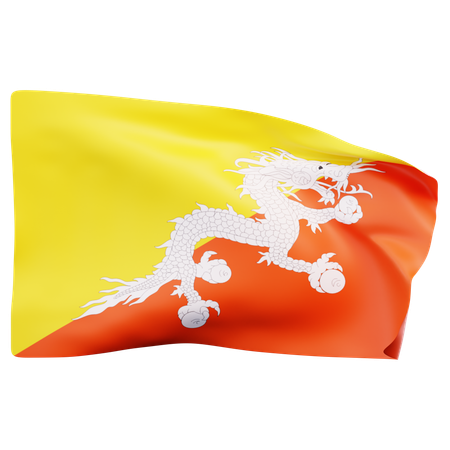 Bhutan Flag  3D Icon