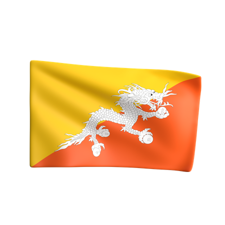 Bhutan Flag  3D Icon