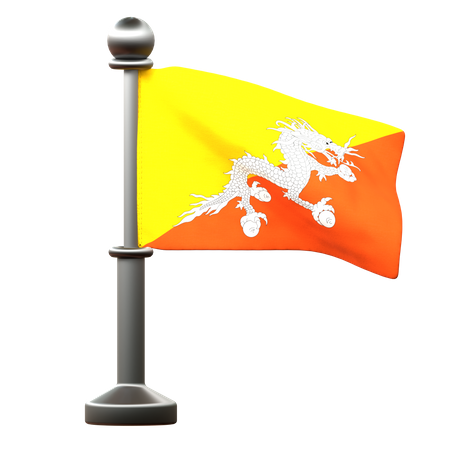 Bhutan Flag  3D Icon