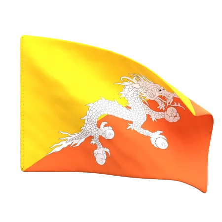 Bhutan Flag  3D Icon