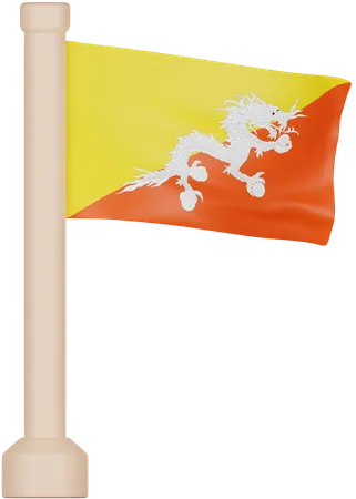 Bhutan Flag  3D Icon