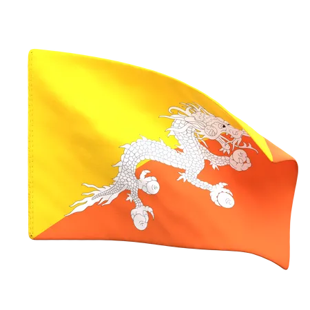 Bhutan Flag 3D Icon