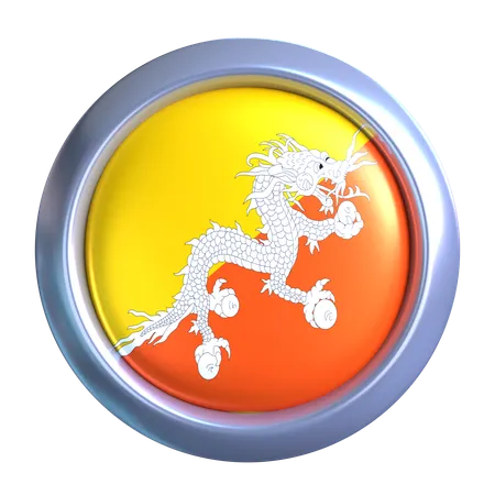 Bhutan Flag Emblem  3D Icon
