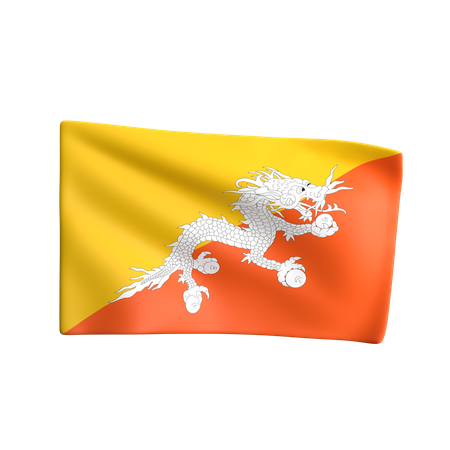 Bhutan-Flagge  3D Icon