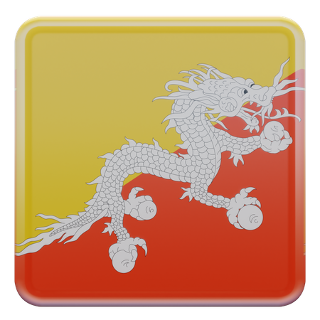 Bhutan-Flagge  3D Icon