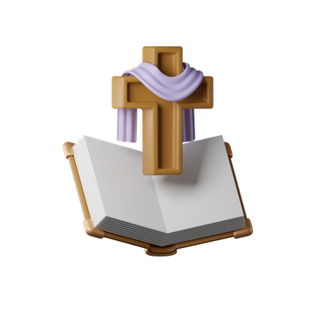 Bibel mit Osterkreuz  3D Icon