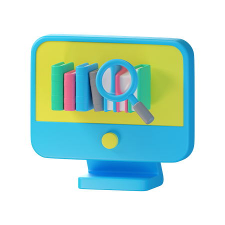 Biblioteca de libros en línea  3D Icon
