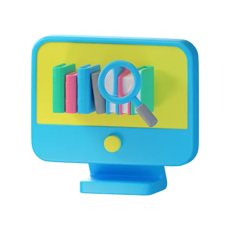 Biblioteca de libros en línea  3D Icon