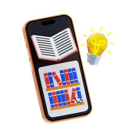 Livraria digital  3D Icon