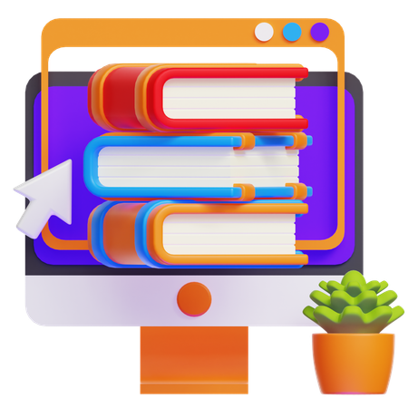 Biblioteca en línea  3D Icon