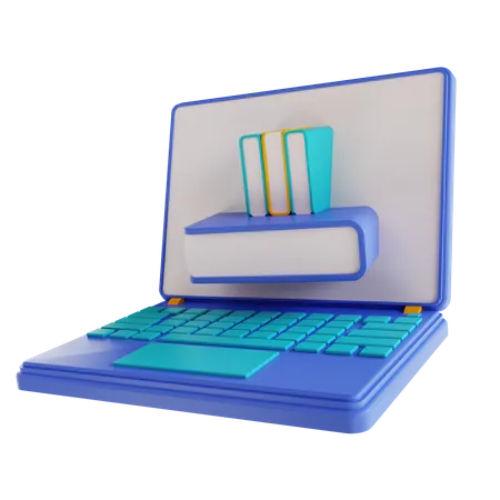 Biblioteca de livros on-line  3D Icon