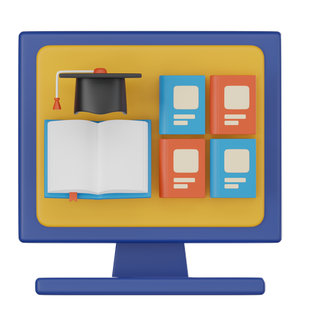 Biblioteca on-line  3D Icon
