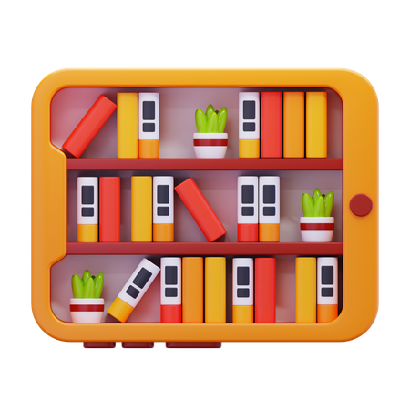 Biblioteca on-line  3D Icon