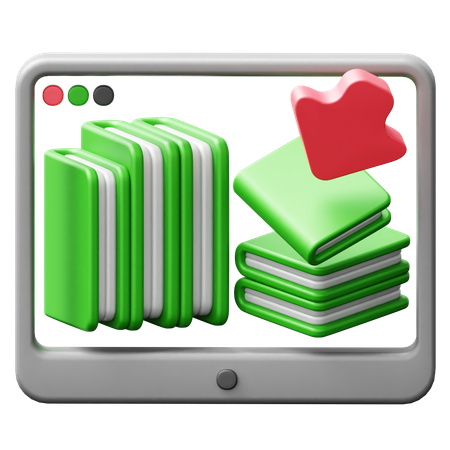 Biblioteca on-line  3D Icon