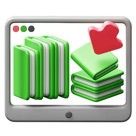 Biblioteca on-line  3D Icon