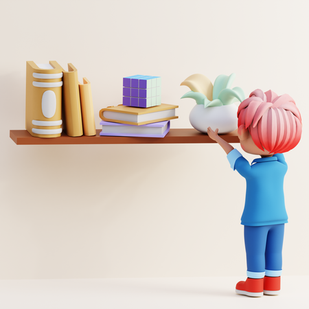 Étagère à livres  3D Illustration