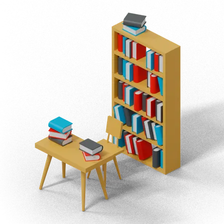 Étagère à livres  3D Icon