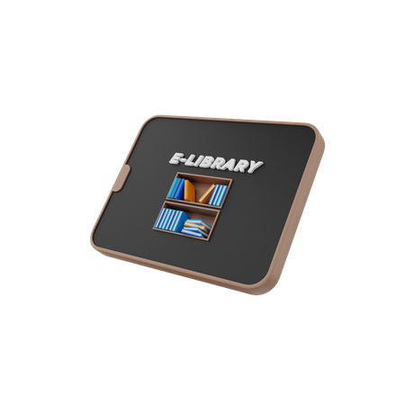 E bibliothèque  3D Icon