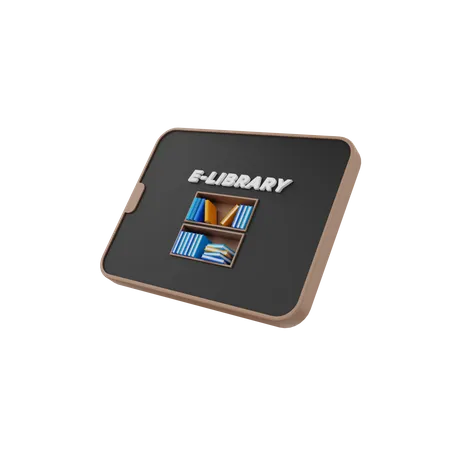 E bibliothèque  3D Icon