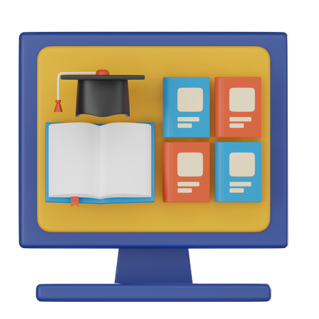 Bibliothèque en ligne  3D Icon