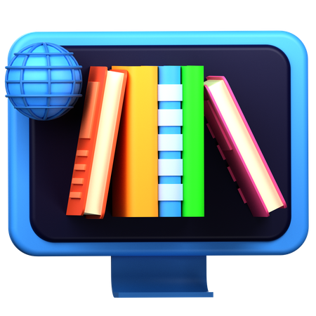 Bibliothèque en ligne  3D Icon