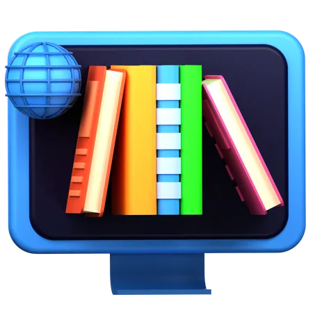 Bibliothèque en ligne  3D Icon