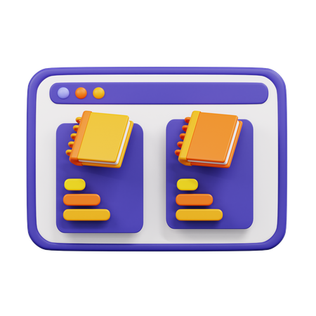 Bibliothèque en ligne  3D Icon