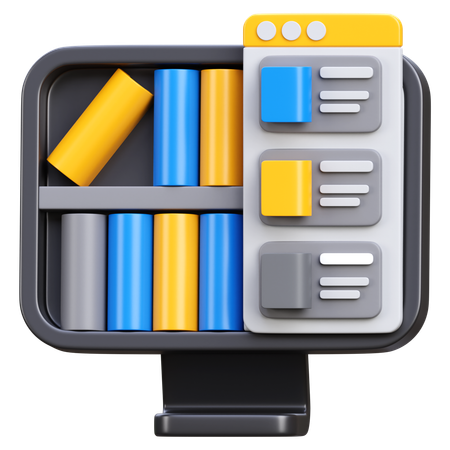 Bibliothèque en ligne  3D Icon