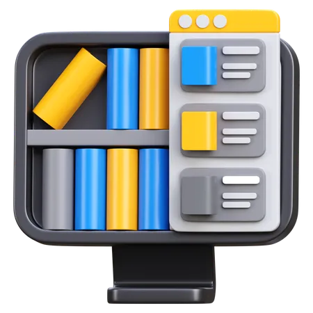 Bibliothèque en ligne  3D Icon