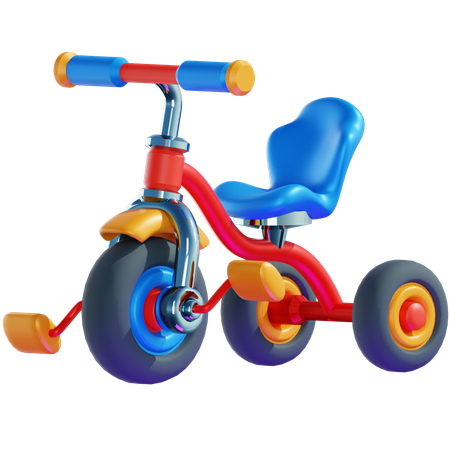 BICICLETA TRICICLO PARA NIÑOS  3D Icon