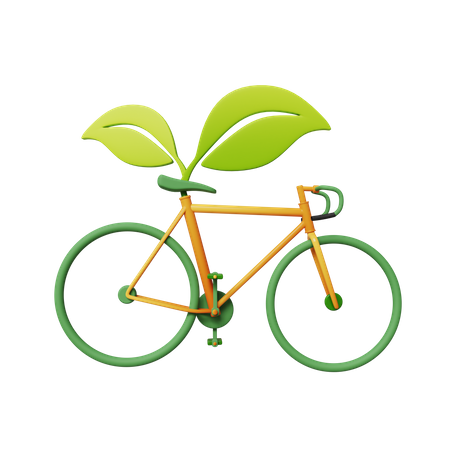 Bicicleta verde  3D Icon