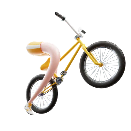 Extreme Sport Bike Stunt Freestyle 3 D Illustration 3D Icon