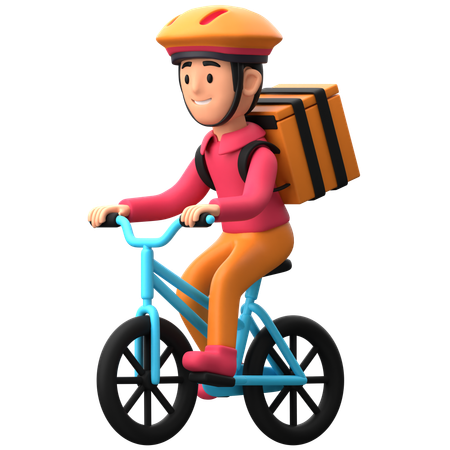 Bicycle Courier  3D Icon