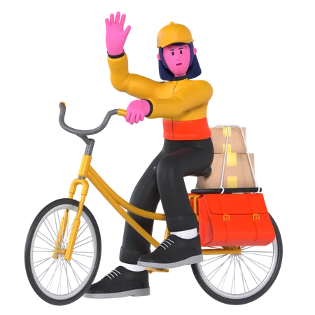Bicycle delivery  3D Illustration