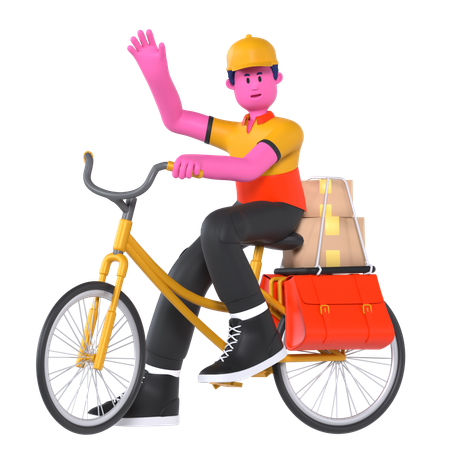 Bicycle delivery  3D Illustration