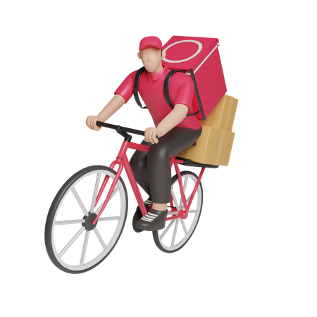Bicycle delivery service  3D Icon